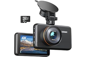 iZEEKER 4K Dash Cam Front, 2160P Car Camera with Free 32GB Card, Night Vision Dashcam with Loop Recording, G-Sensor Auto Lock