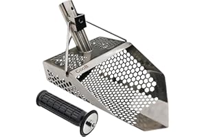 CooB Upgraded Beach Sand Scoop Metal Detector Hunting Tool PRO Series Shark 710. Stainless Steel 1.5mm. Mixed Hexahedron 7-10mm Holes. Light and Strong Metal Detecting Tool