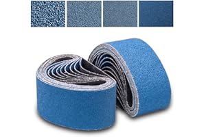 KIMFULIA 3x21 Inch Sanding Belts 20 Pcs 4Grits Sizes (5Each Of40/60/80/120 Grits) Zirconia Belt Sander Paper for Woodworking Metal Paint Polishing, Stainless Steel, Cars, and Furniture