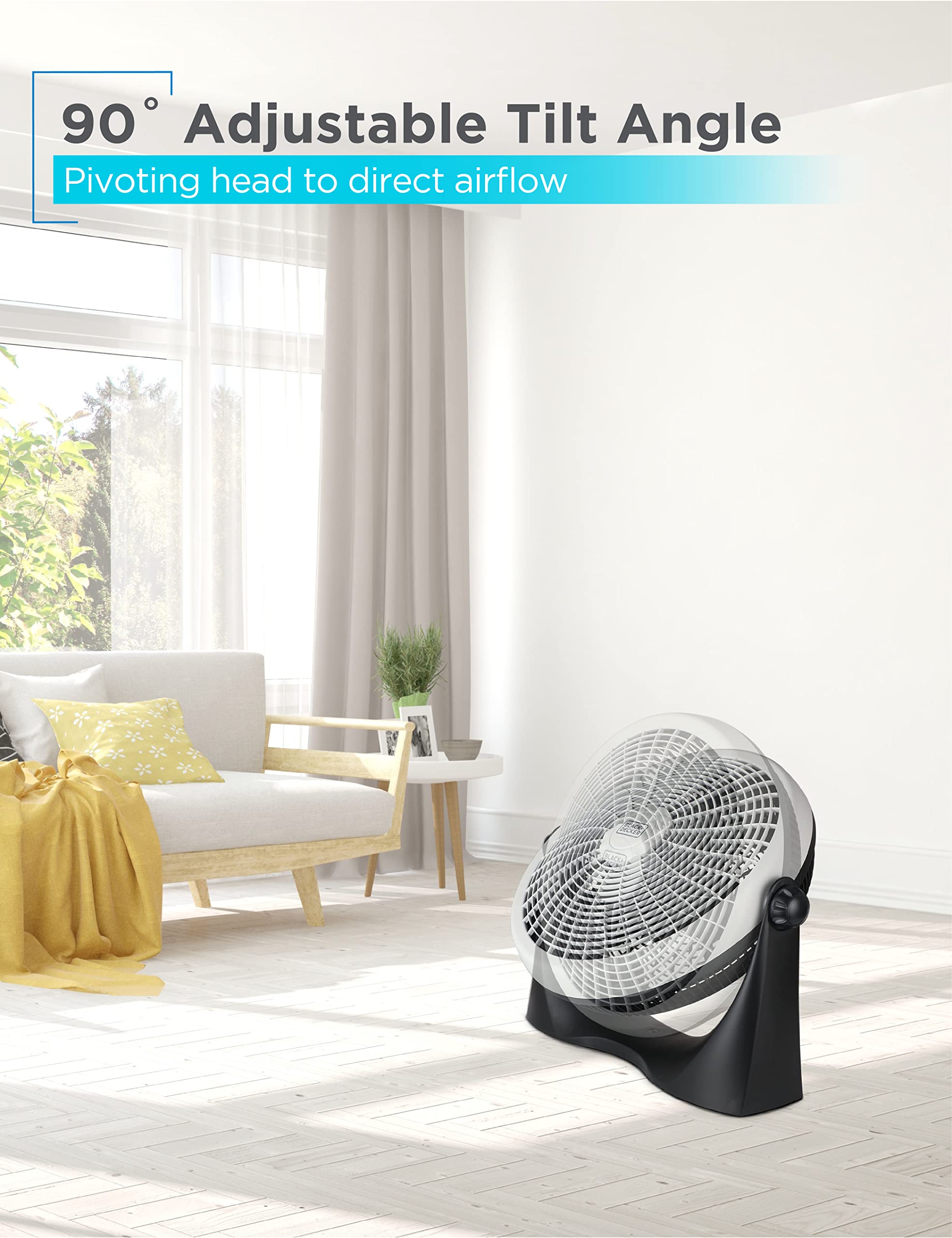 BLACK+DECKER High Velocity Floor Fan, 15.6