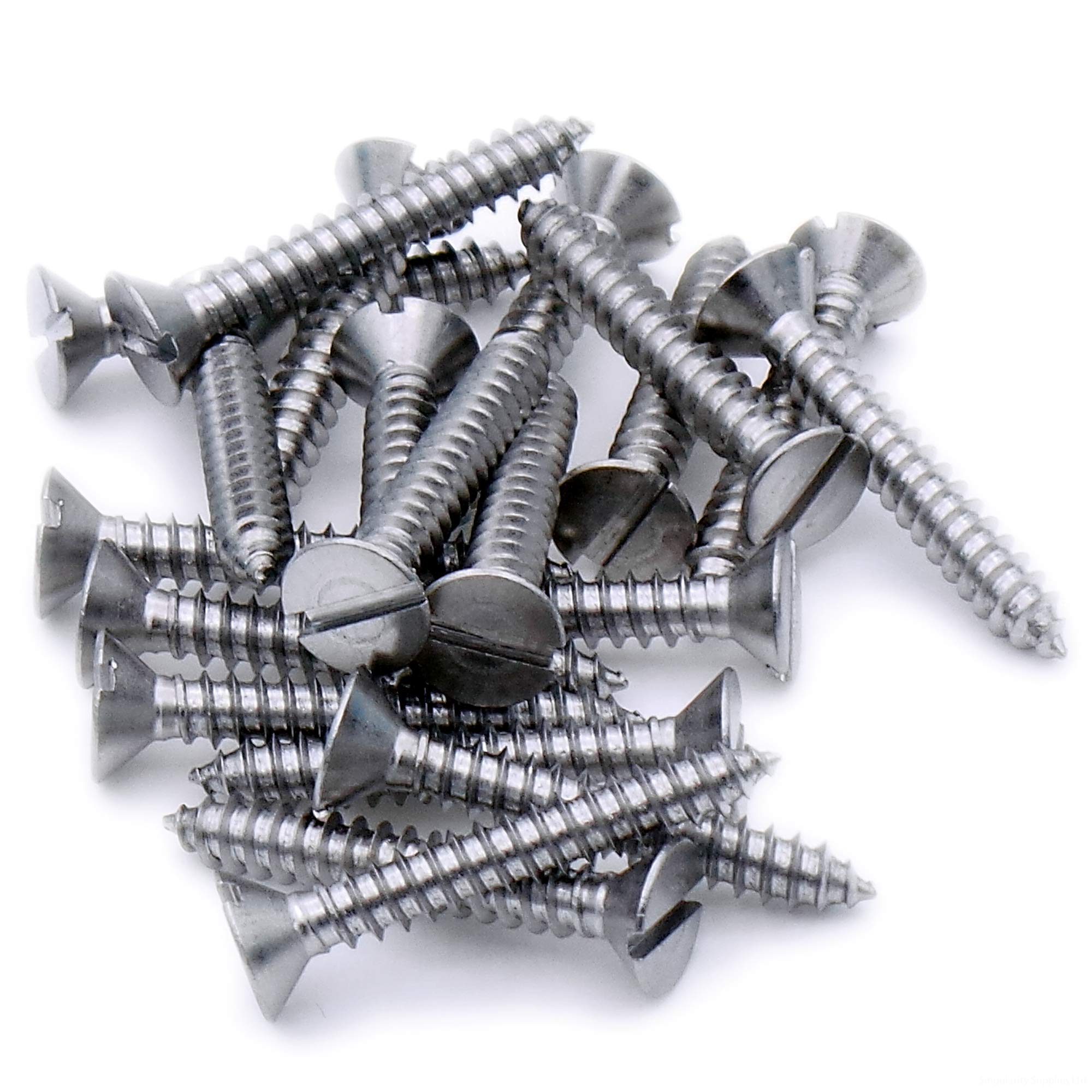 No.14 x 1.75 (6.3mm x 45mm) Slot Countersunk Self-Tapping Screw - Stainless Steel (A2) (Pack of 20)