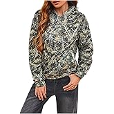 SweatyRocks Women's Camo Oversized Sweatshirts Hoodies Long Sleeve Pullover Shirts Fall Outfits