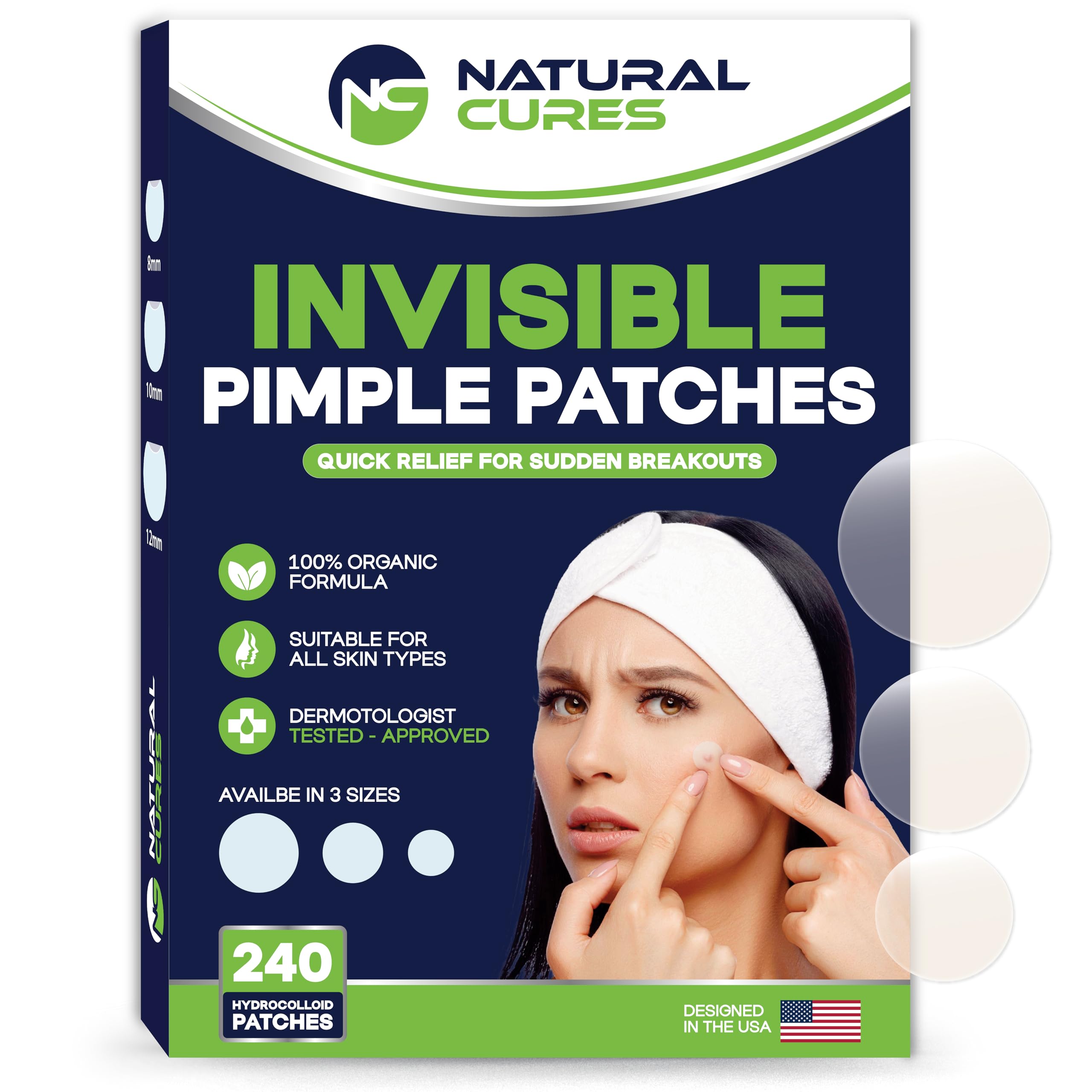 Photo 1 of ***2 PACKS INCLUDED***Dot Pimple Patches for Face - Hydrocolloid Acne Patches - Extra Strength Acne Dot, Zit, Blemish & Dark Spot Treatment - Clear Invisible Stickers for Forehead, Chin, Nose, 3 Sizes (S, M, L) (240 Count)***2 PACKS INCLUDED***