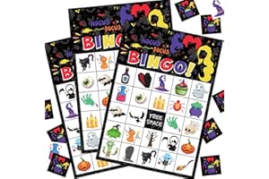 ROCWOHO Halloween Hocus Pocus Bingo Game Cards for Kids 24 Players Halloween Party Game for School Classroom Family Activities Halloween Party Favors Supplies