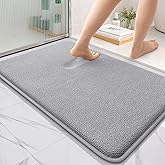 OLANLY Thick Memory Foam Bath Mat Rug 36x24, Extra Soft Absorbent Bathroom Rug, Quick Dry Bath Mats, Non-Slip, Machine Washable Carpet for Bathroom, Tub and Shower, Home Decor Accessories, Grey