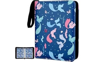 MTGPRO Card Binder For Pokemon Cards 4-Pocket,400 Pockets Trading Card Binder Holder Collector Album Book Includes 50 Removable Sleeves (Mermaid Dress Up)