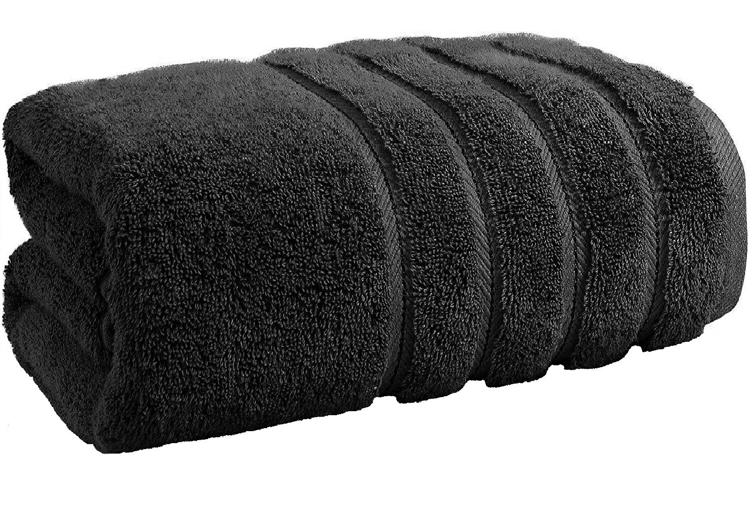TEXTILESY Extra Large Super Bath Sheets (150 x 200 cm-600GSM) Massive/Huge/Mega Towels 100% Rich Cotton XXXL Towels Highly Absorbent Body Warp Beach Towel (Black)