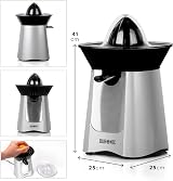 Duronic JE6SR Electric Citrus Juicer 100W Silver Stainless Steel 2 Cones view 2