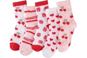 Comfoex 5 Pairs Kids Fuzzy Socks Cozy Fun Fluffy Girls Socks Best Winter Warm Gift Comfy Home For boys girls 4-14 years olds