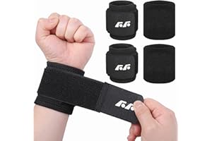 AUXSOUL 4 Pack Wrist Braces Include 2 Adjustable Wrist Straps and 2 Sports Wristbands Elastic Wrist Guard Fit Right and Left 