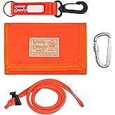 Rough Enough Kids Wallet for Boys Teens with Neck Lanyard Keychain Zipper Coin Pocket Card Holder Orange Soft Nylon