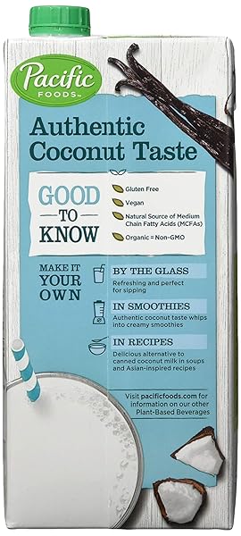 PACIFIC FOODS ORGANIC COCONUT UNSWEETENED VANILLA PLANT-BASED MILK, 32 FL OZ