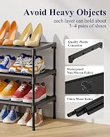 Kitsure Premium Non-Woven Shoe Rack 63 x 30 x 39 cm Black view 5