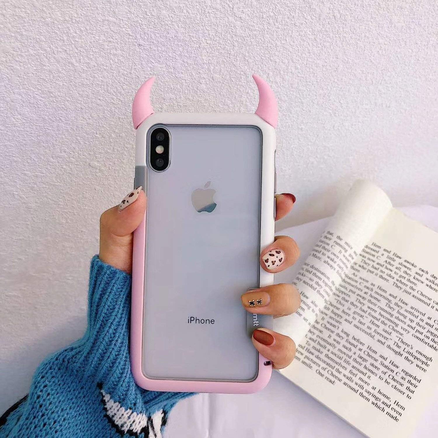 Amazon Com Silicone 3d Horn Devil Phone Case For Iphone 6 6s 7 8