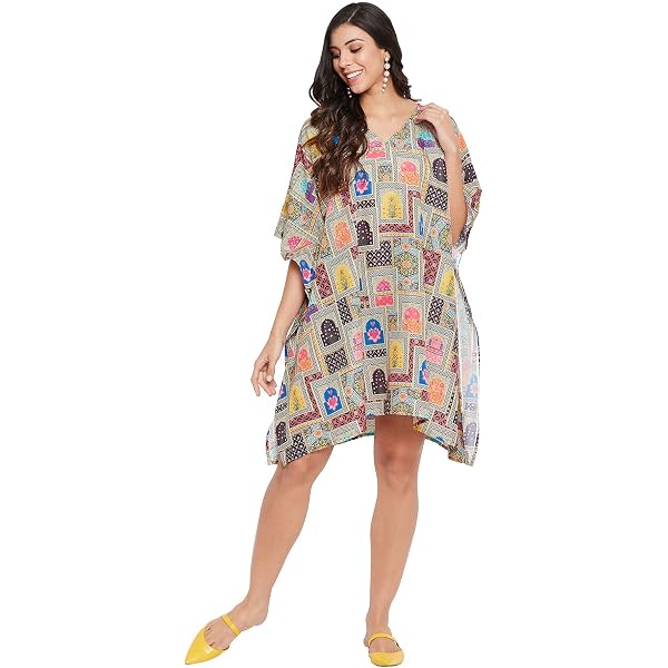 LEELA Women's Summer Holiday Beach Casual Dailywear Elegant Maxi Kaftan Dress Caftan Loungewear Dashiki House Dresses For Women 3X-4X Blue, Stripe