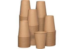 Gusto [12 oz. - 100 Count] Kraft Disposable Paper Cups, Hot Coffee Cups Brown Unbleached - Eco-Friendly Cups - Formerly Comfy