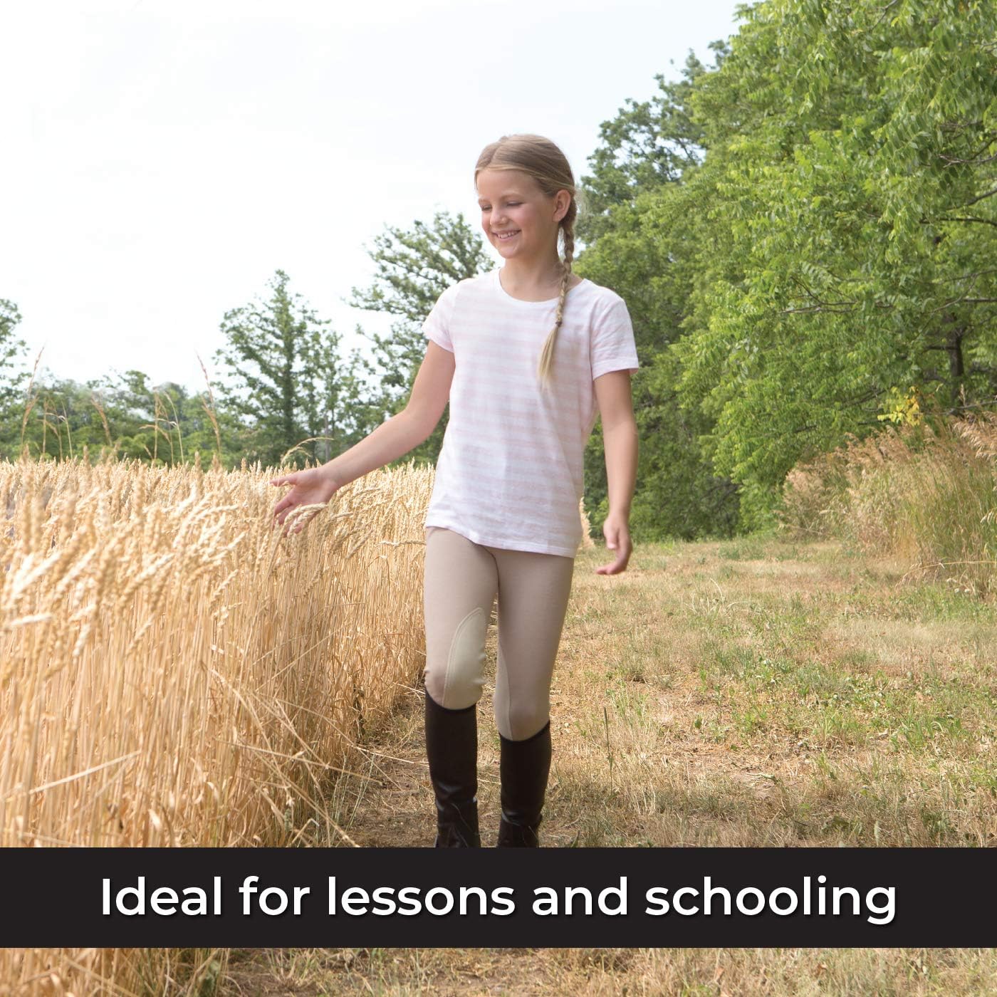 ELATION Kids Riding Breeches Girls & Boys Red Label – Pull-On Classic Breeches: Clothing