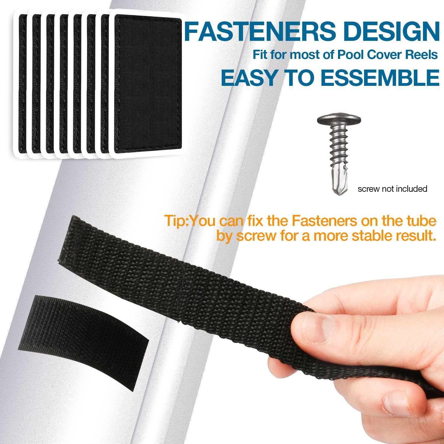 HENMI Pool Solar Cover Reel Attachment Kit,Solar Cover Reel Straps