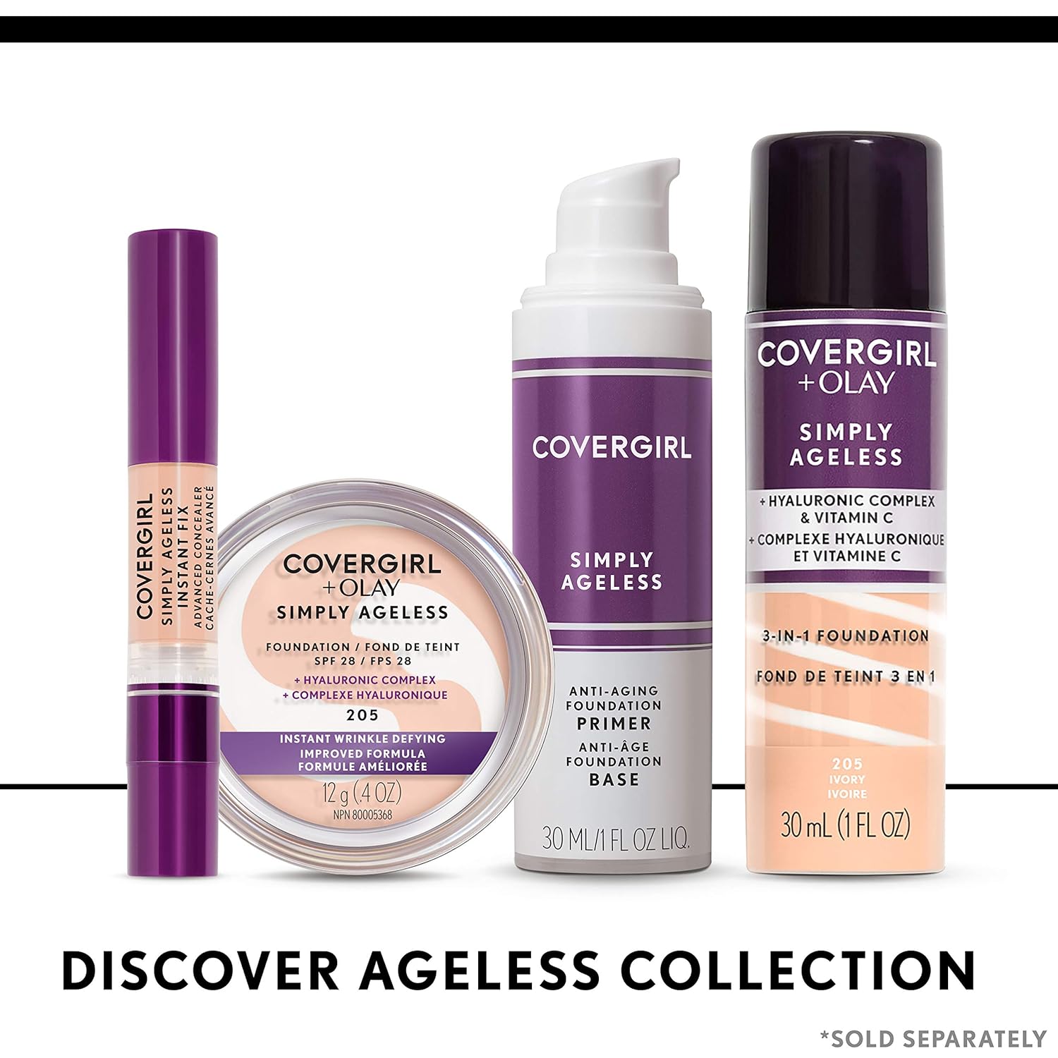 Covergirl & Olay Simply Ageless 3-in-1 Liquid Foundation, Creamy Natural : Beauty