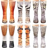 ANPOW 6 Pairs Animal Paw Socks: 3D Funny Animal Socks Christmas Stocking Stuffers Novelty Paw for Adult Women Men Teens White Elephant Gag Gifts