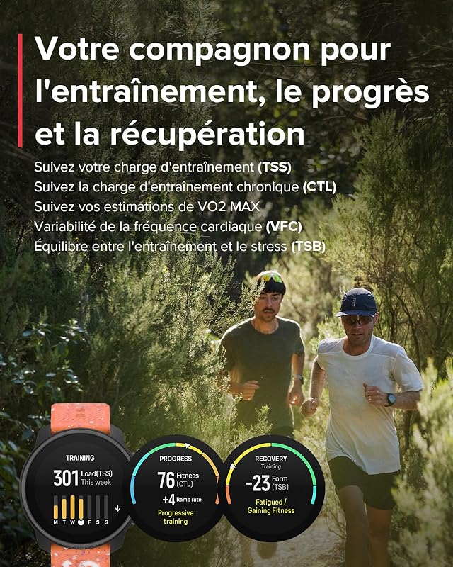 Race S Montre Sport Femme Homme, Tracker d'Activités GPS Running, Bi-Band GNSS, Carte Hors Ligne, Écran Tactile AMOLED, Smartwatch Cardiofréquencemètre Podomètre Altimètre, 13 Jours d'Autonomie