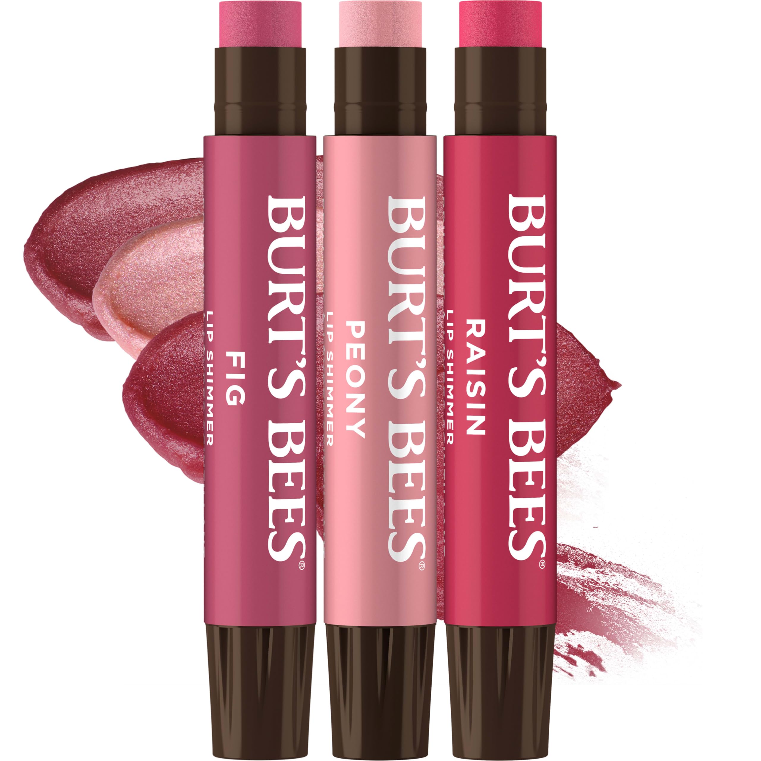 Photo 1 of Burt's Bees Lip Shimmer Nude Collection, Tinted Lip Balm Stick, Moisturizing for All Day Hydration with Natural Glowy Pigmented Finish & Buildable Color, 3 Warm Shades; Value Pack, 3 Tubes x 0.09 Oz