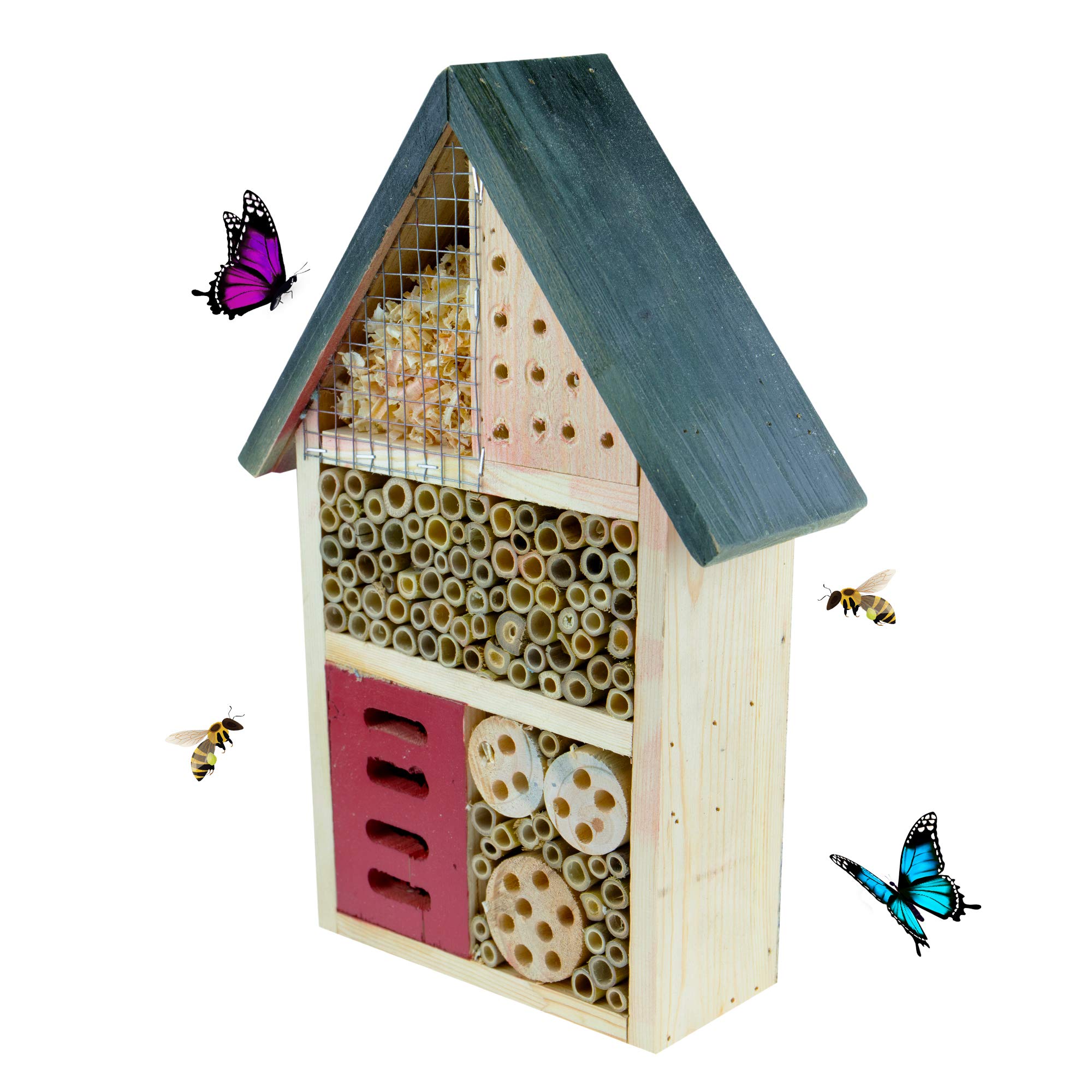 Clever Garden | Wooden Insect House 24 x 9 x 36 Centimeters