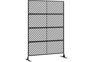 JoanKaren Metal Privacy Screen, Outdoor Privacy Screen Freestanding 4-Panel, 72" H x 47" W Privacy Fence for Patio Deck Balco