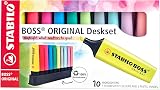 STABILO BOSS ORIGINAL Highlighter Deskset 10 Neon Pastel Colours 2mm 5mm view 2