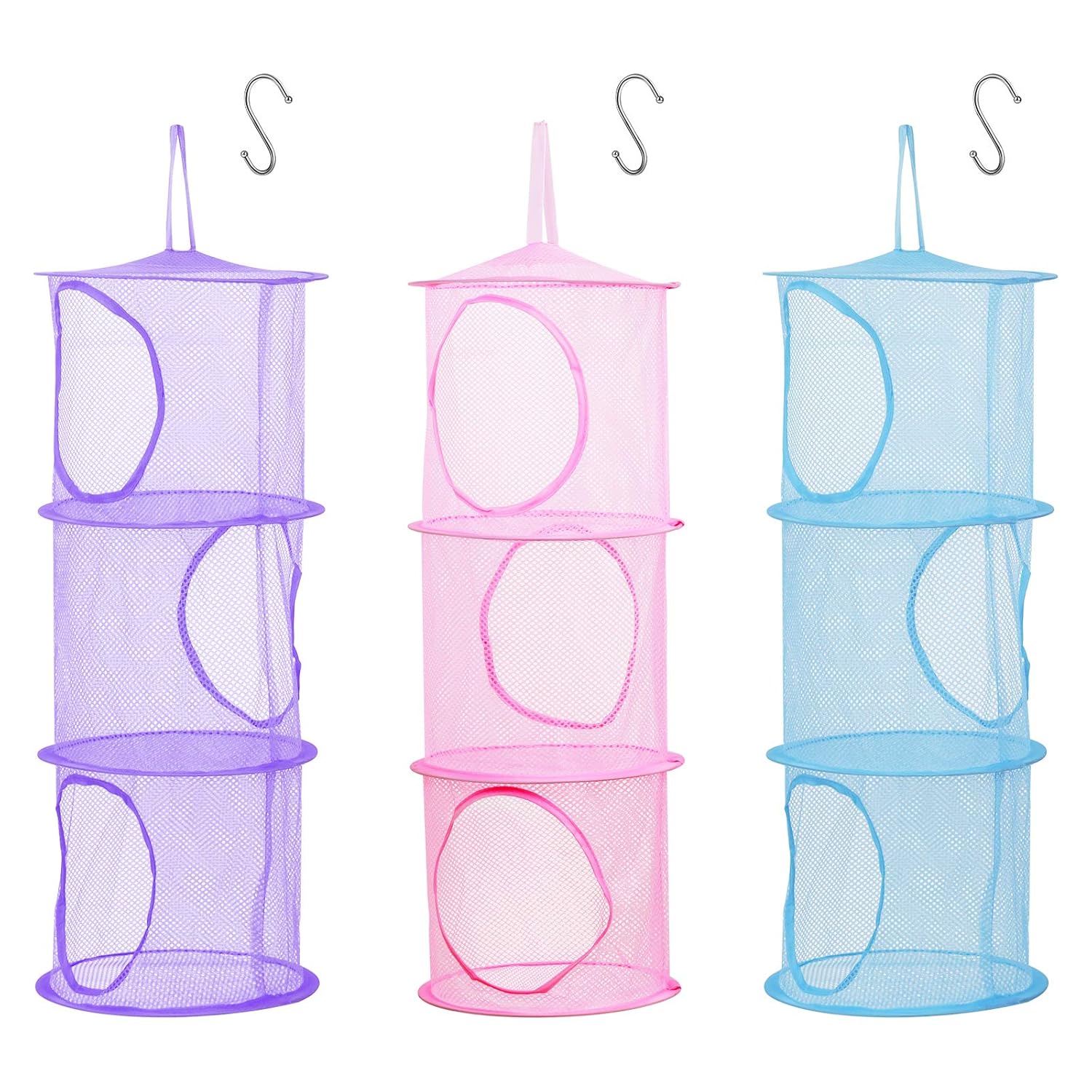 ZoomSky 3Stk Kuscheltiere Hängeregal Aufbewahrungsnetze Kinderzimmer