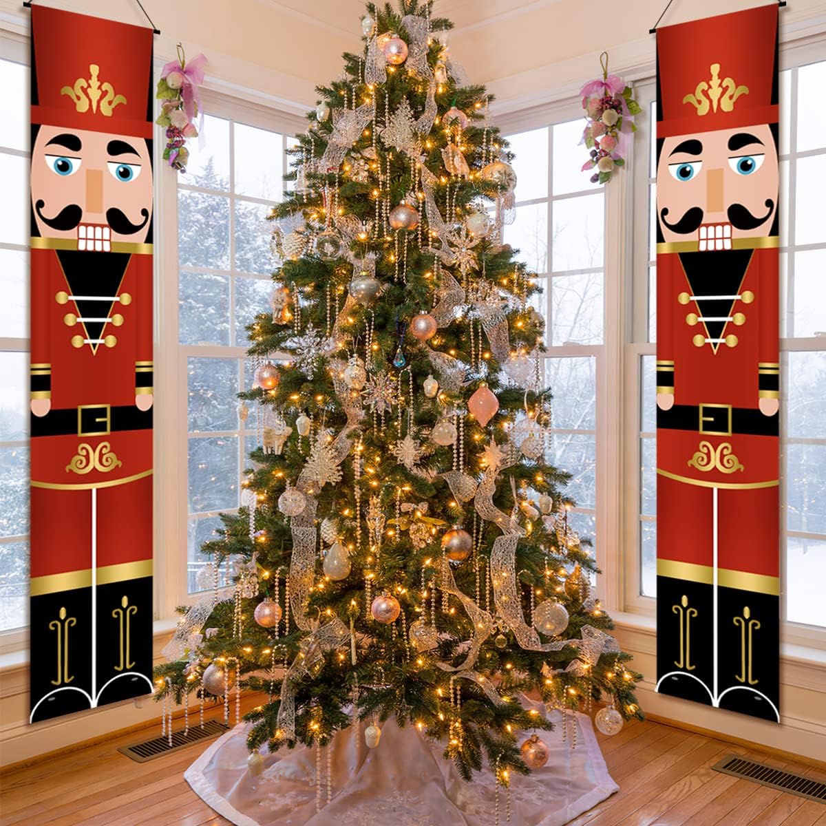 Nutcrackers - WODICY Nutcracker Christmas Decorations, Nutcracker Porch Signs 11.8 x 70.8 in, Outdoor Nutcracker Banner Life Size Soldier Model Nutcracker Banners for Front Door Xmas Décor