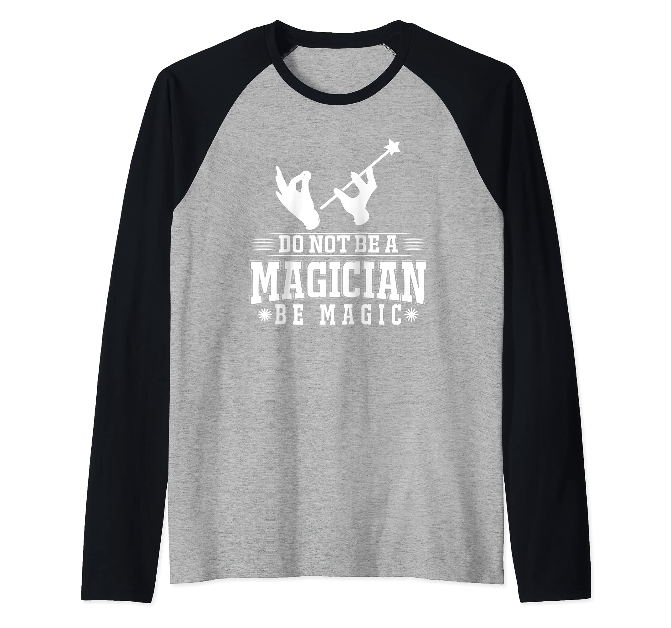 Magician Magic Tricks Stunts Optical Illusion Magical Raglan Baseball Tee