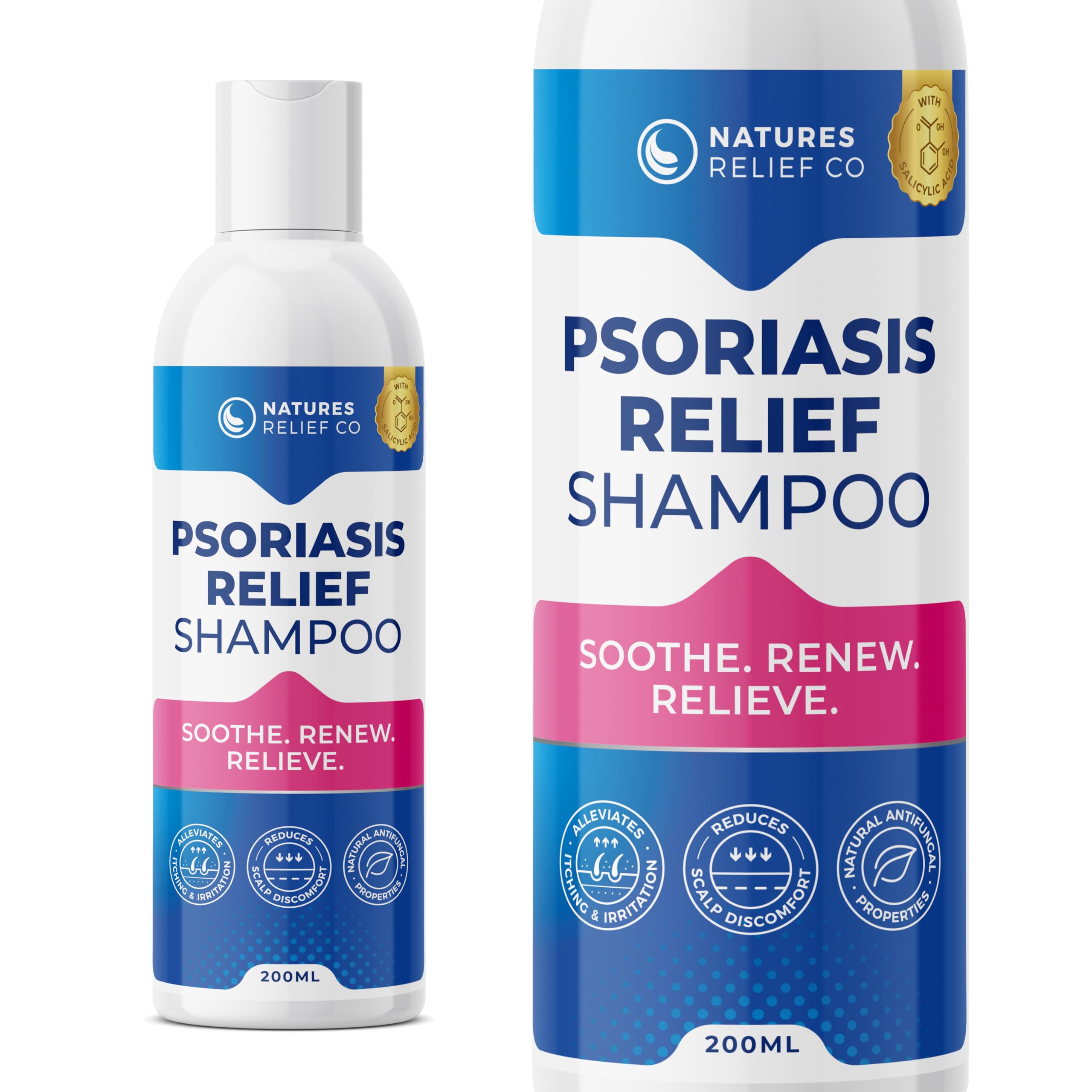 Psoriasis Shampoo with Salicylic Acid | Natural Scalp Treatment for Itchy, Flaky, Dry Scalp | Tea Tree, Lemongrass & Aloe Formula | Sulfate-Free, pH-Balanced | Daily Care for Healthy Hair | 200ml