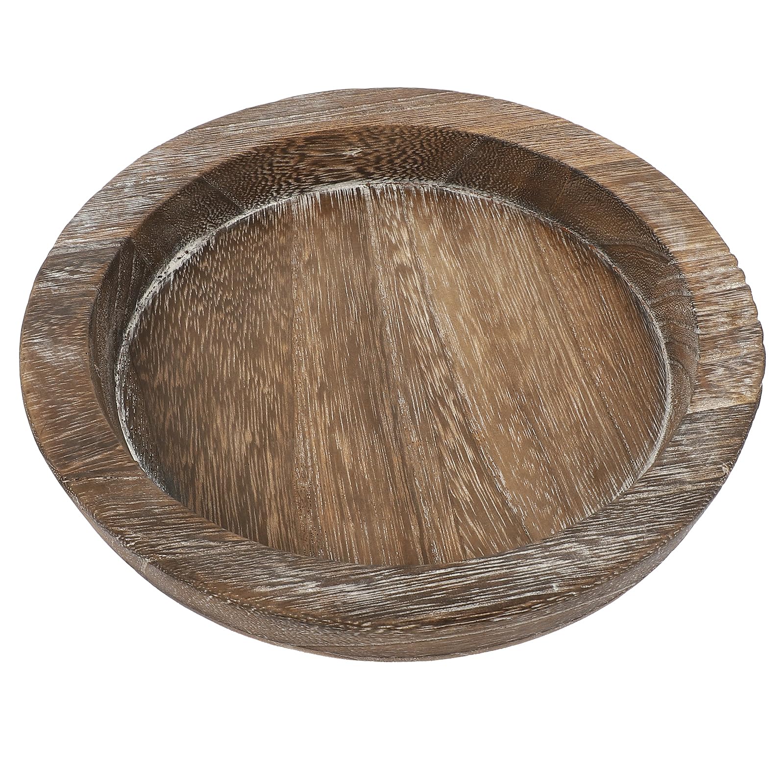 PRETYZOOM Round Wooden Candle Tray 8.07In Simple Solid Pallet for Home Table Decor Holiday Party Organizer