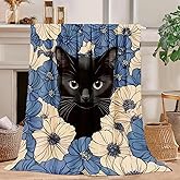 Cat Blanket Cat Flower Throw Blanket Super Soft Plush Flannel Fleece Bedding Cats Gifts for Boys Girls Men Women Lovers Adults Stuff for Couch Sofa Bed Room Decor 40"X50"