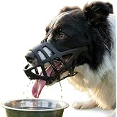 Breathable Basket Dog Muzzle for Small Dogs, Adjustable Reflective Anti-Biting Barking Chewing Muzzle, Soft Durable Pet Muzzle Allows Drinking Panting for 13.2-22.05 lbs Small Breed Dogs