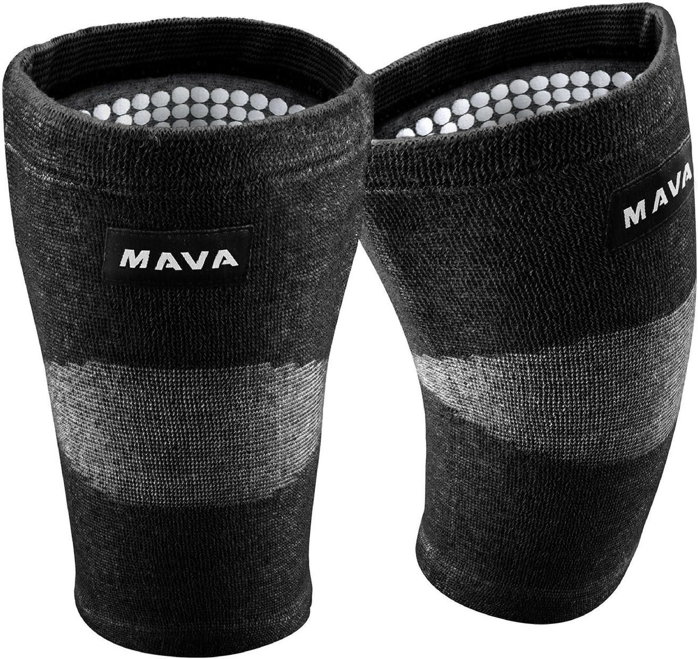 Mava Sports Reflexology Knee Support Sleeves (Pair) for Joint Pain and Arthritis Relief, Improved Circulation Compression - Effective Support for Running, Jogging, Workout, Walking & Recovery