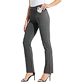 Willit Women's Yoga Dress Pants Straight Leg Work Slacks Stretchy Office Casual 4 Pockets Belt Loops 28"/29"/30"/31"/33"