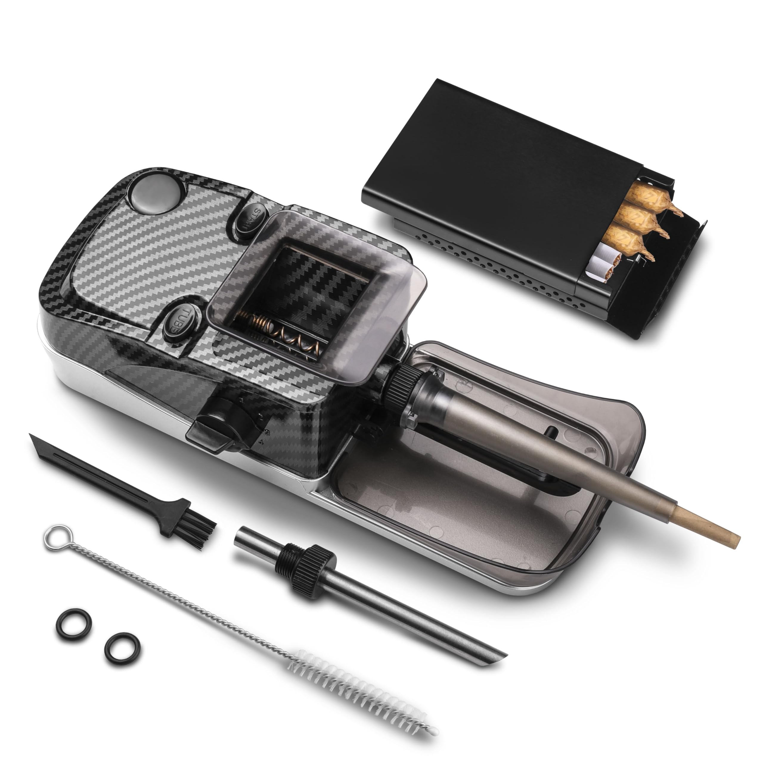 Photo 1 of Electric Cones Rolling Machine, Automatic Cigarette Rolling Machine, Pre Roll Machine for King Size, Automatic Pre Rolled Cones Filling Maker + Pre-roll Cone Holder Cigarette Case