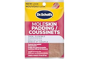 Dr. Scholl's Moleskin Plus Strips (4.13” x 3.35”,) // All-Day Pain Relief and Protection from Shoe Friction with Soft Padding