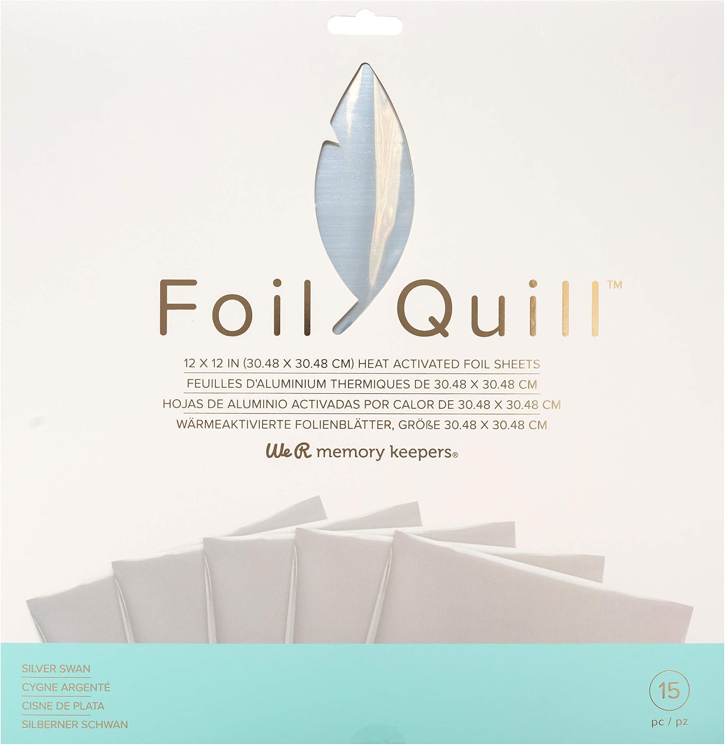 Amazon.com: We R Memory Keepers Quill 12"X12" Foil Sheets 15/Pkg-Silver Swan