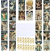 ForraFun 24 Set Angel of Christmas Cards with Envelopes Matching Stickers 4" x 6" Festive Design Boxed Christmas Card with Printed Message Outside for Xmas Holiday Supply