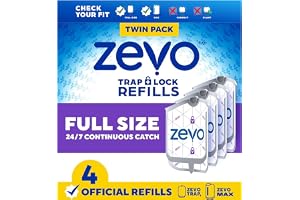 Zevo Flying Insect Trap Refill Cartridges for Fruit Flies & Gnats, 4 Count | Fits Zevo MAX & Zevo Flying Insect Trap, Catches