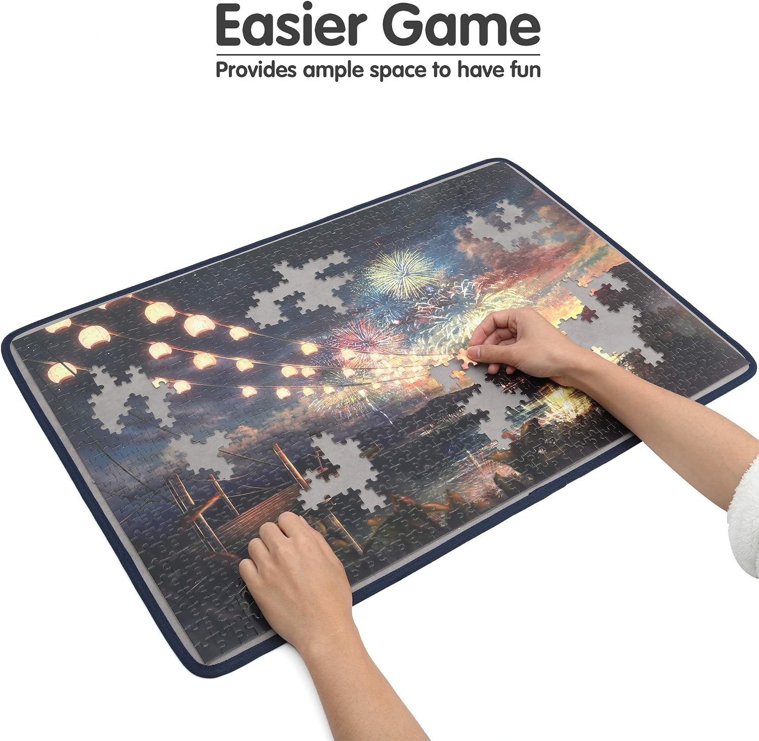 Tektalk Portable Puzzle Mat for Storage - Non-Slip Surface, Up to 1000 Pieces, Without Dustproof Cover - Image 3
