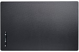 Dacasso Leatherette Desk Mat Without Rails - Luxury Leather Desk Blotter for Writing - Executive Desk Surface Protector - (Black, 30 x 19)