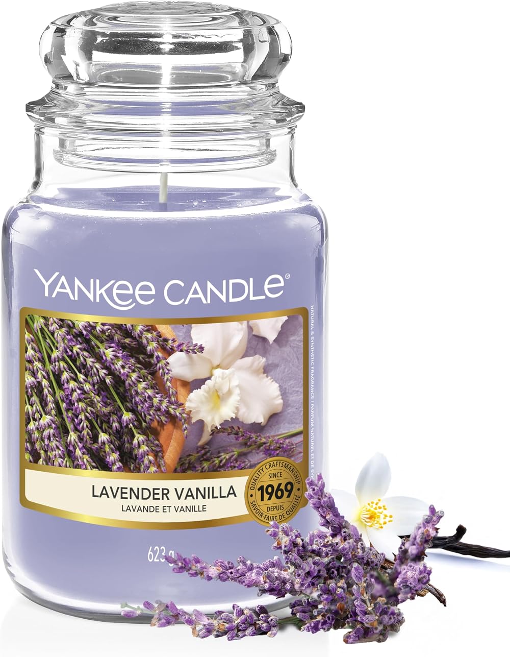 Yankee Candle Lavender Vanilla Large Jar 150 Hour Burn 623 g Gift