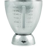 True Vista Stainless Steel Double Jigger for Bartending, Cocktail Measuring Jiggers for Margarita, Whiskey Sour, Bloody Mary, Mocktails and Other Drinks, Home Bar Accessories, 6 oz & 1 oz, Set of 1