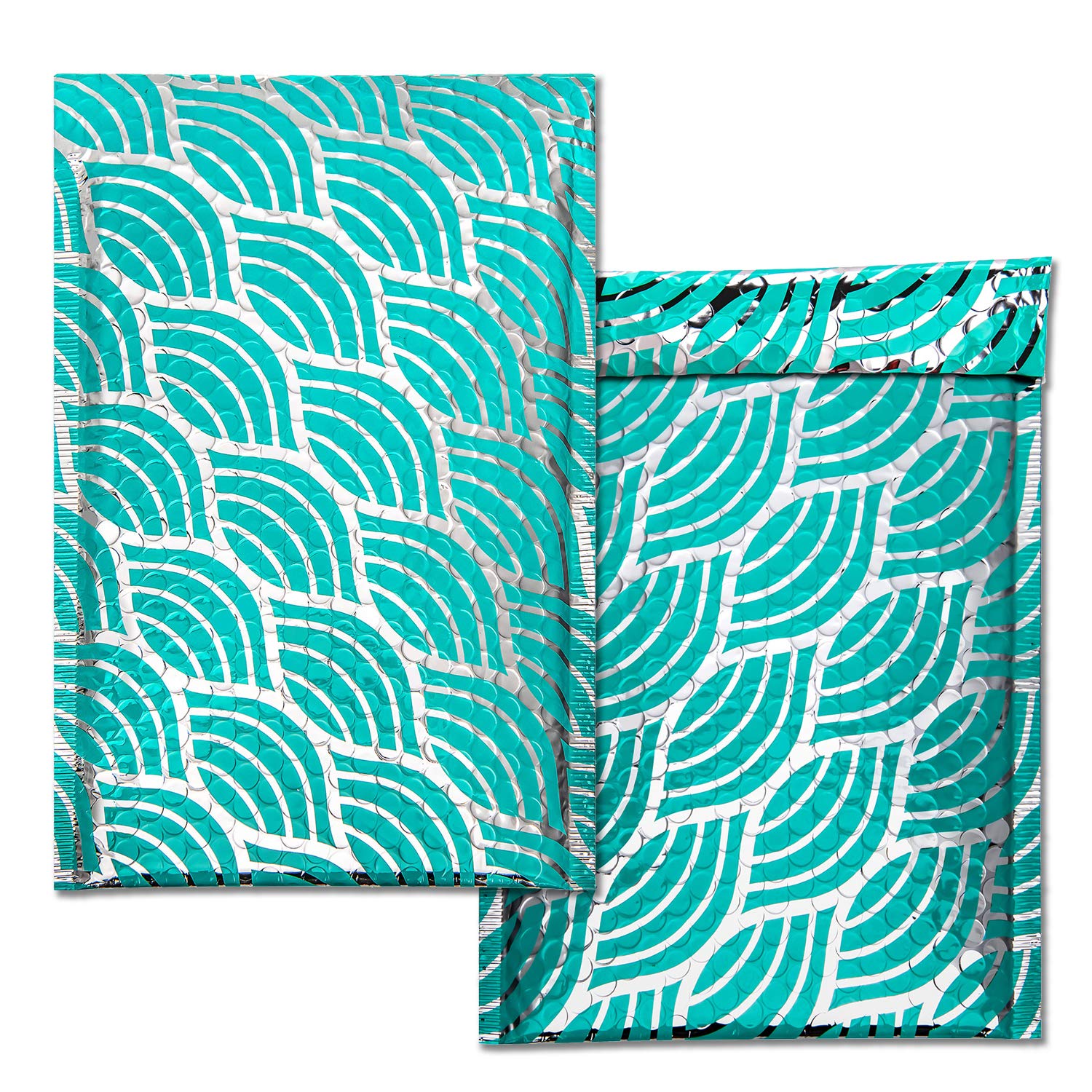 Yomuse 25pcs Padded Envelopes, 180mm x 260mm (7.1x10.2 Inch) Ripple Poly Bubble Mailers Self Seal, Waterproof Postal Bags for Mailing/Packaging (Teal)