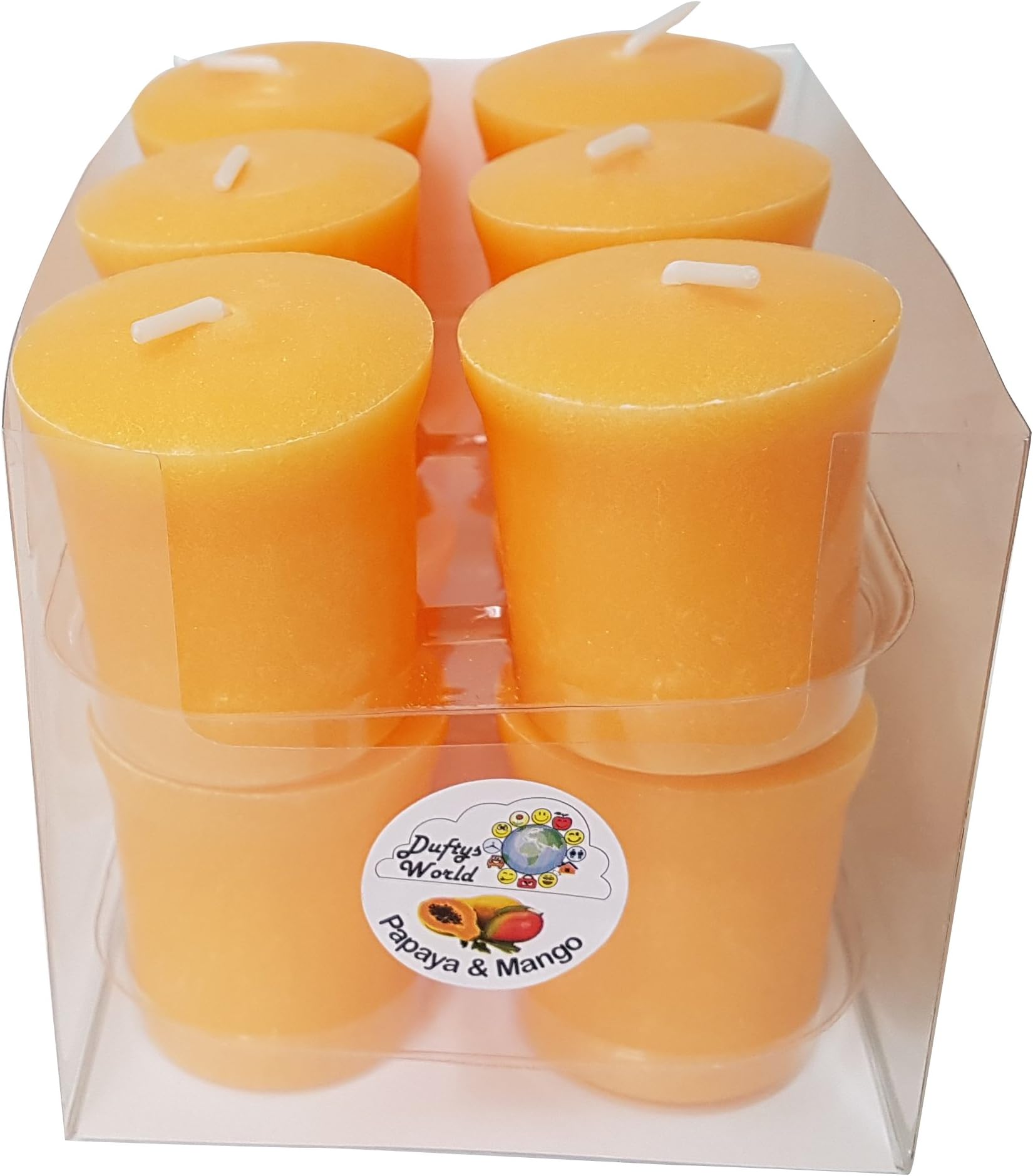 Stearinos Candles Palm Wax Votive Candle, Mango Papaya, 4.7 x 4.5 cm 12 Units
