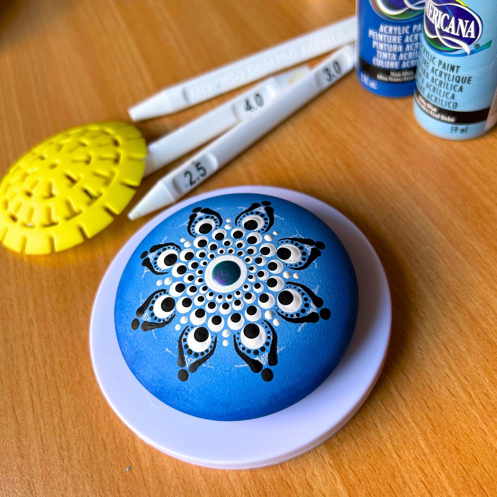 Silicone Mold for Making Stones with Dome Template - Design #3 by Happy Dotting Company - Round and Smooth for Dotting Rocks and Mandala Art DIY Crafts Painting Drawing - Gypsum and Cement Casting